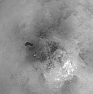 Hydrocarbon lake at Titan's south pole?