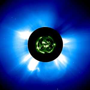 Composite image of CME from SOHO instruments