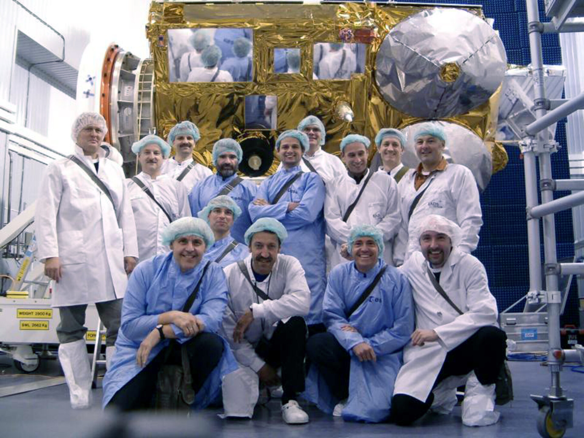 CryoSat team in the clean room