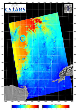 Rita wind speeds derived from ASAR image