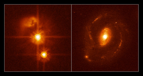 Two Hubble images from a sample of 20 nearby quasars