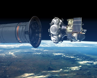 Artist's impression of Fregat and Venus Express separation from Soyuz