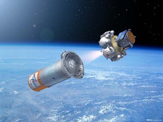 GSTB-V2/A launch - satellite/Fregat composite separates from Soyuz third stage