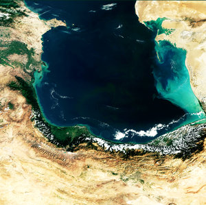 Envisat image of the southern Caspian Sea