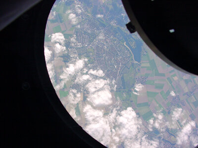 The A2D pointing down through the atmosphere during the test flight
