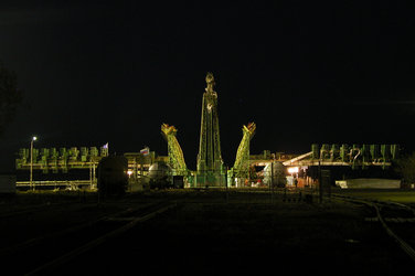 The rollout of the Soyuz launcher carrying the Venus Express Spacecraft