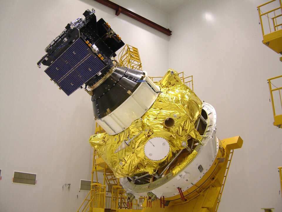 GIOVE-A mated with Fregat launcher upper stage