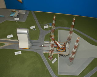 Mock-up of the Soyuz launch pad at Guiana Space Center
