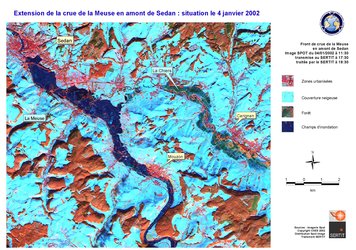 Satellite view of the Meuse River flood