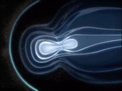 Artist impression of Earth's magnetic field