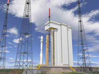 Artist's impression of Vega on the launch pad