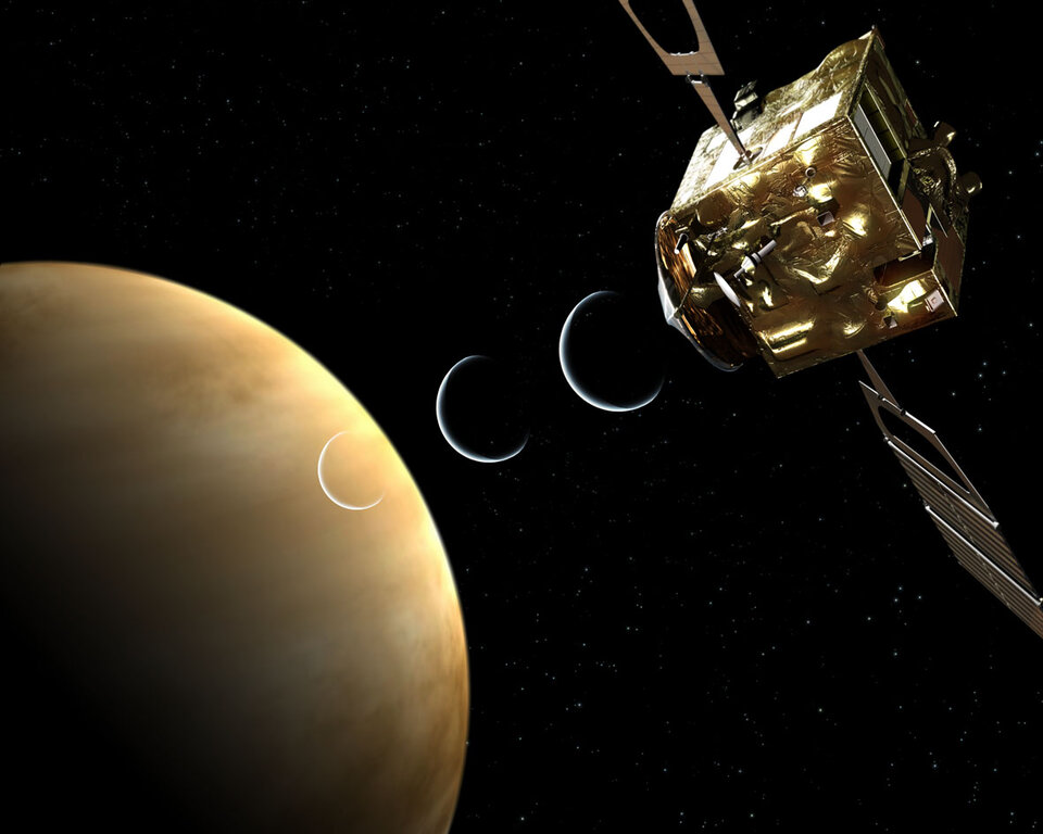 Artist's view of Venus Radio Science experiment