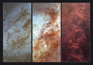 Close-up views of  the active galaxy M82
