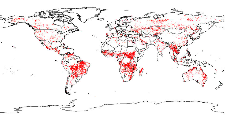 Global detection of hot spots in 2005