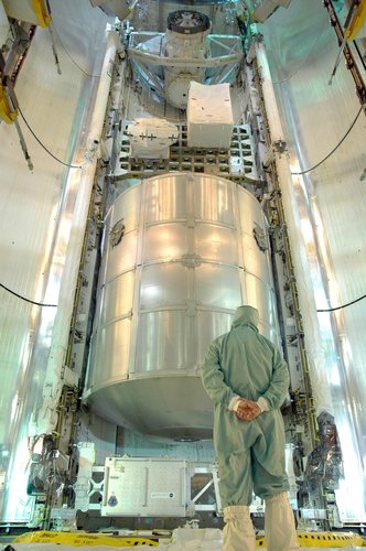 Multi-Purpose Logistics Module Leonardo inside Discovery's payload bay
