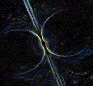 Artist's impression of a pulsar's magnetosphere