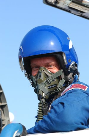 Christer Fuglesang onboard a T-38 jet