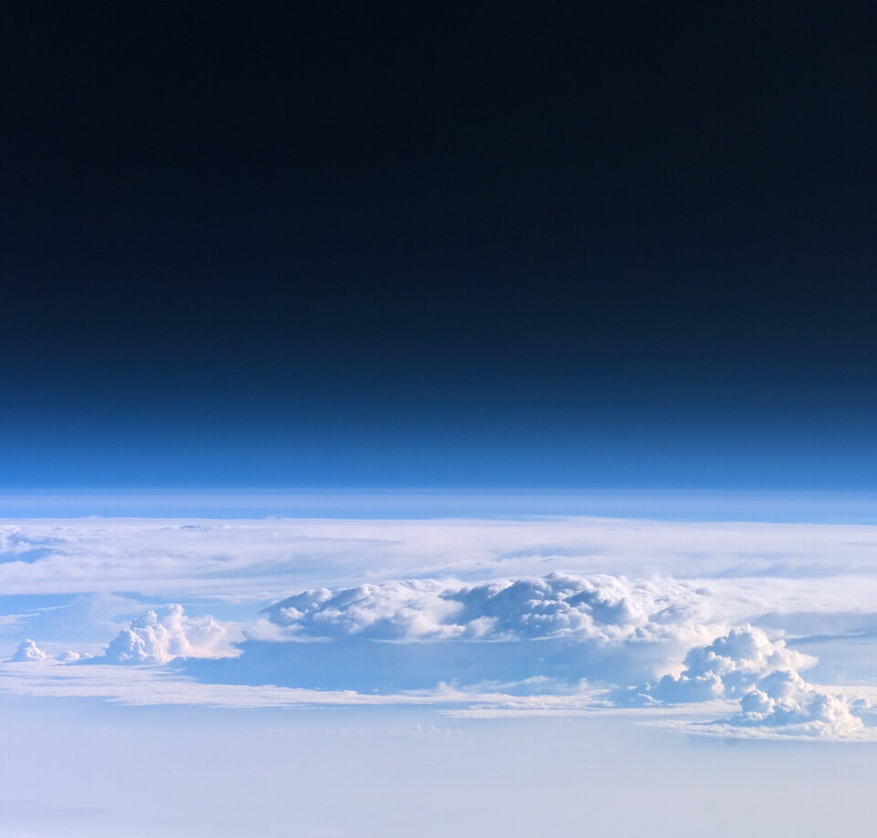 Looking through the Earth's atmosphere from on board ISS