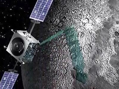 SMART-1 spacecraft tracking lunar ground