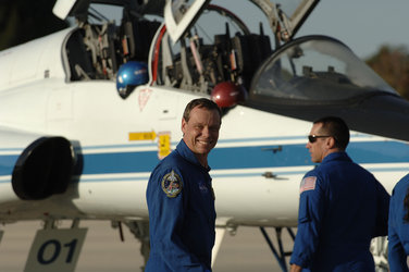 From left: ESA astronaut Christer Fuglesang and NASA astronaut William A. Oefelein