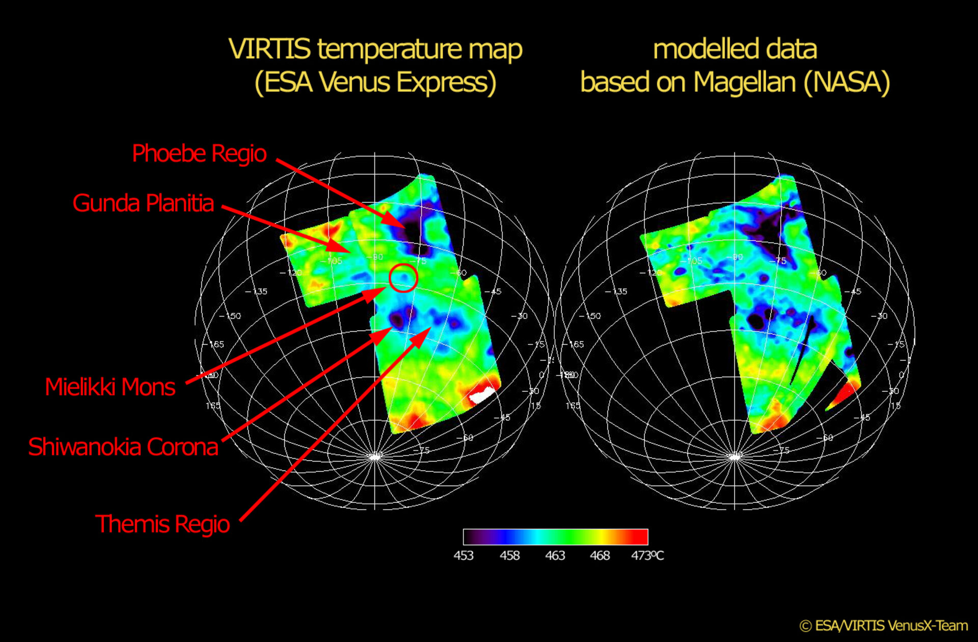 Temperature maps of Venus’ surface