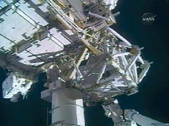 The P5 truss section was installed on the International Space Station