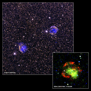 Two supernova remnants in Large Magellanic Cloud