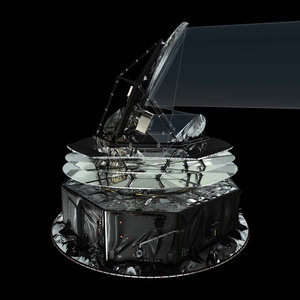 Artist's view of the Planck satellite and telescope
