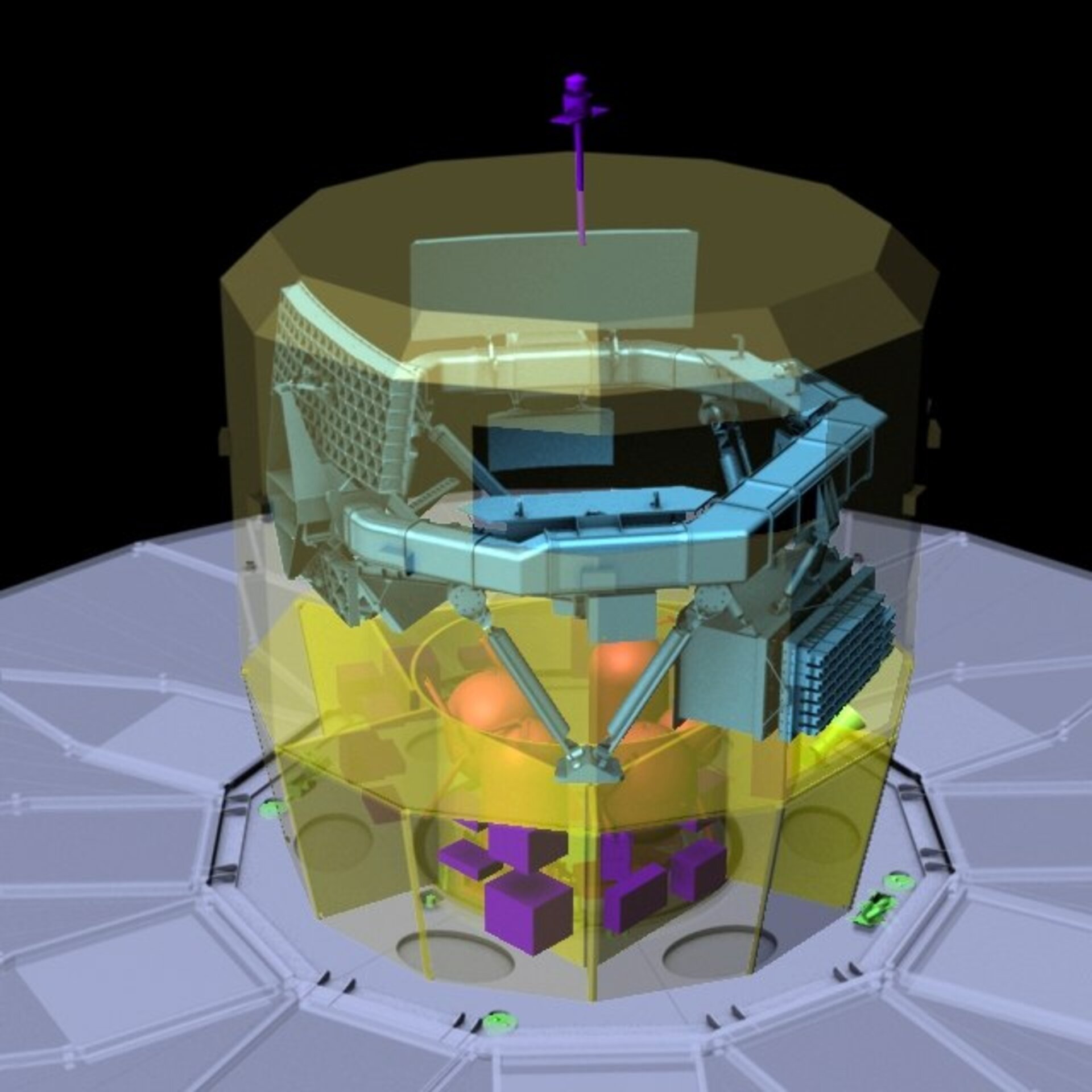 Transparent Gaia spacecraft diagram