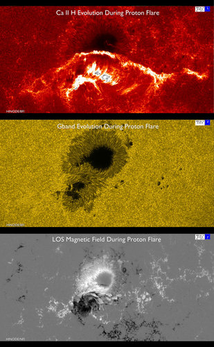 Colliding sunspots cause solar flare