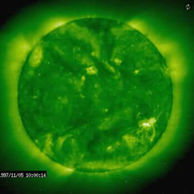 Solar flare seen by SOHO
