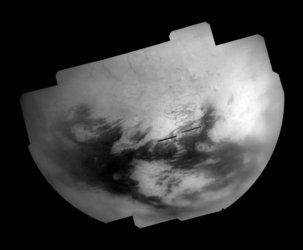 Bright and dark terrains on Titan's trailing hemisphere