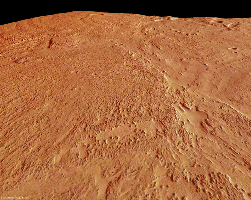 Aeolis Mensae South, perspective view