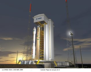 Vega on launch pad (artist's impression)