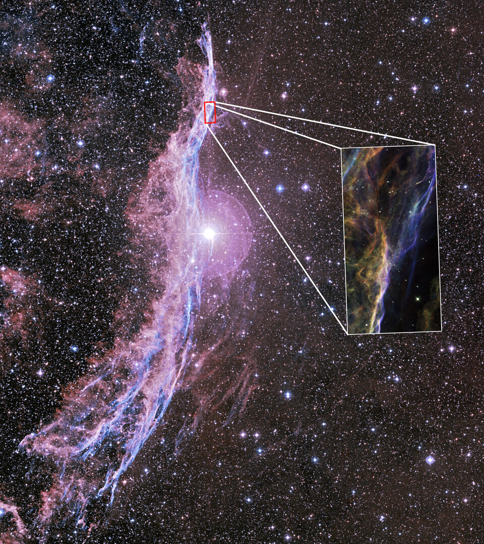 A hightened section of the Witch's Broom Nebula