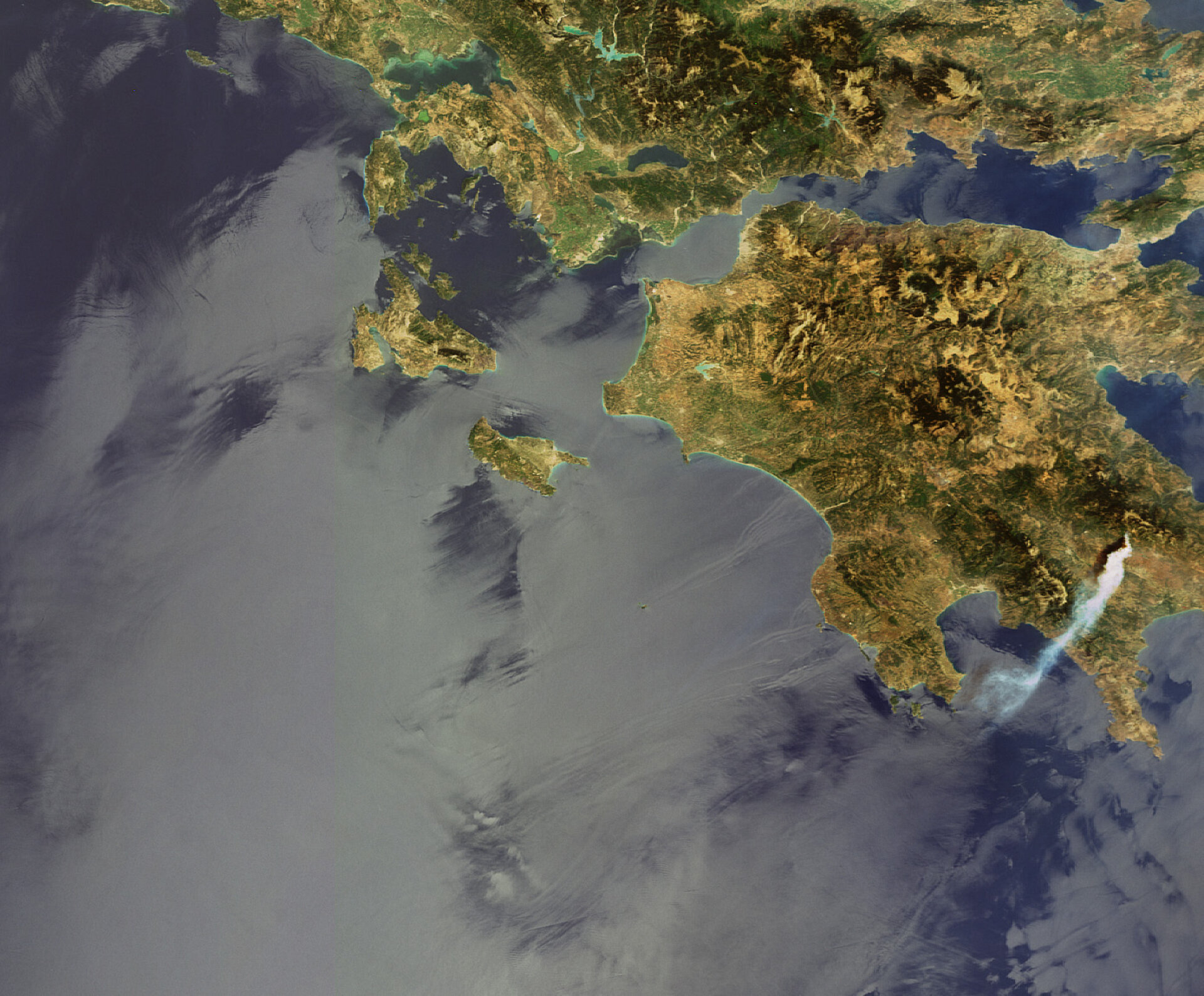Fires starting in Greece on 23 August 2007