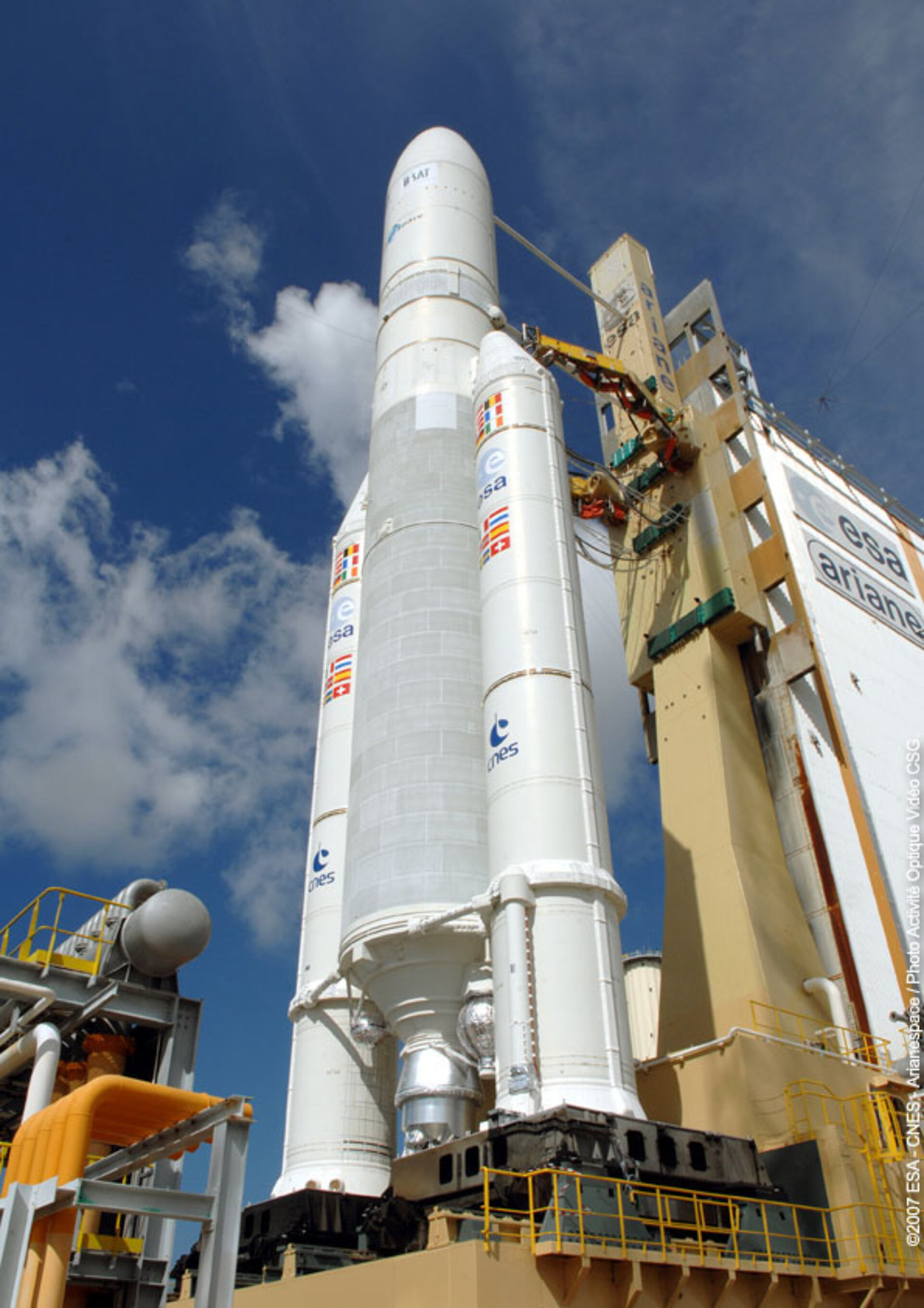 Ariane 5 at the launch site in Kourou