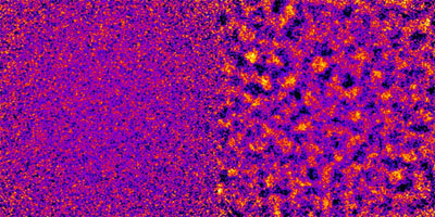 Images en fausses couleurs montrant les fluctuations de concentration d’un échantillon de mélange de fluides