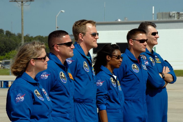 STS-120 crew arrive at Kennedy Space Center, Florida, ahead of the launch