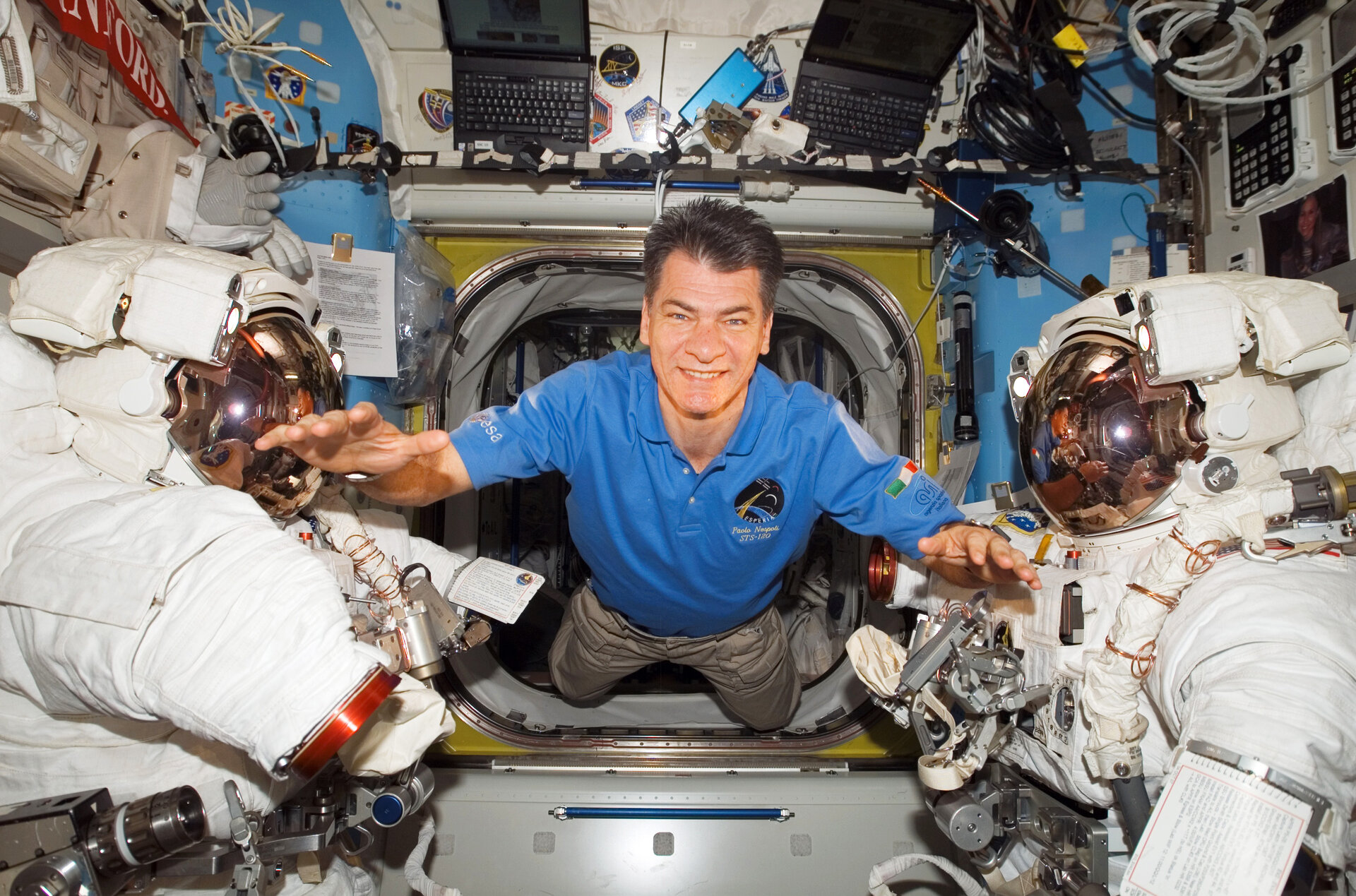 ESA astronaut Paolo Nespoli inside the Station's Quest Airlock