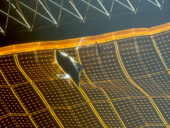 Two tears appeared in one of the P6 solar arrays during deployment