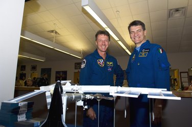 Michael Foale and Paolo Nespoli at KSC