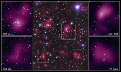 Hubble maps dark matter web in a large galaxy cluster