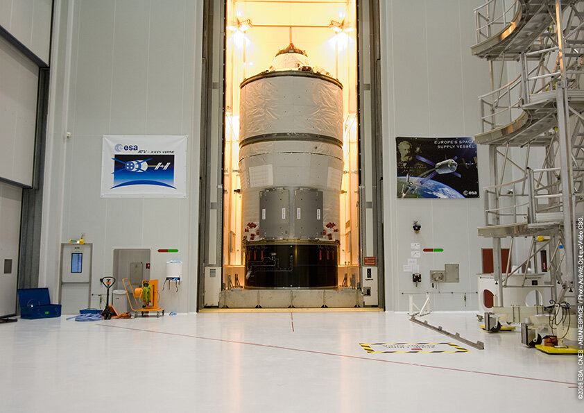 Jules Verne ATV was prepared for launch in Kourou, French Guiana