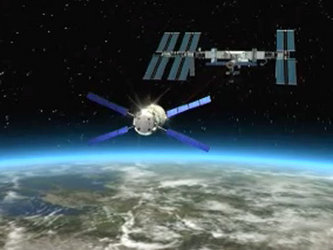 Artist's impression of ATV approaching for rendezvous with ISS