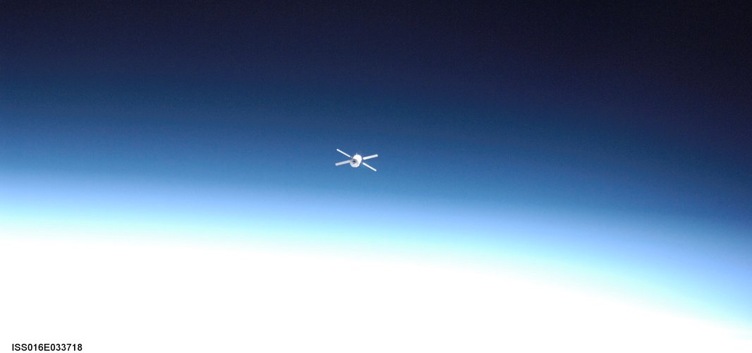Jules Verne ATV as seen from the ISS during a rendezvous test on 29 March 2008
