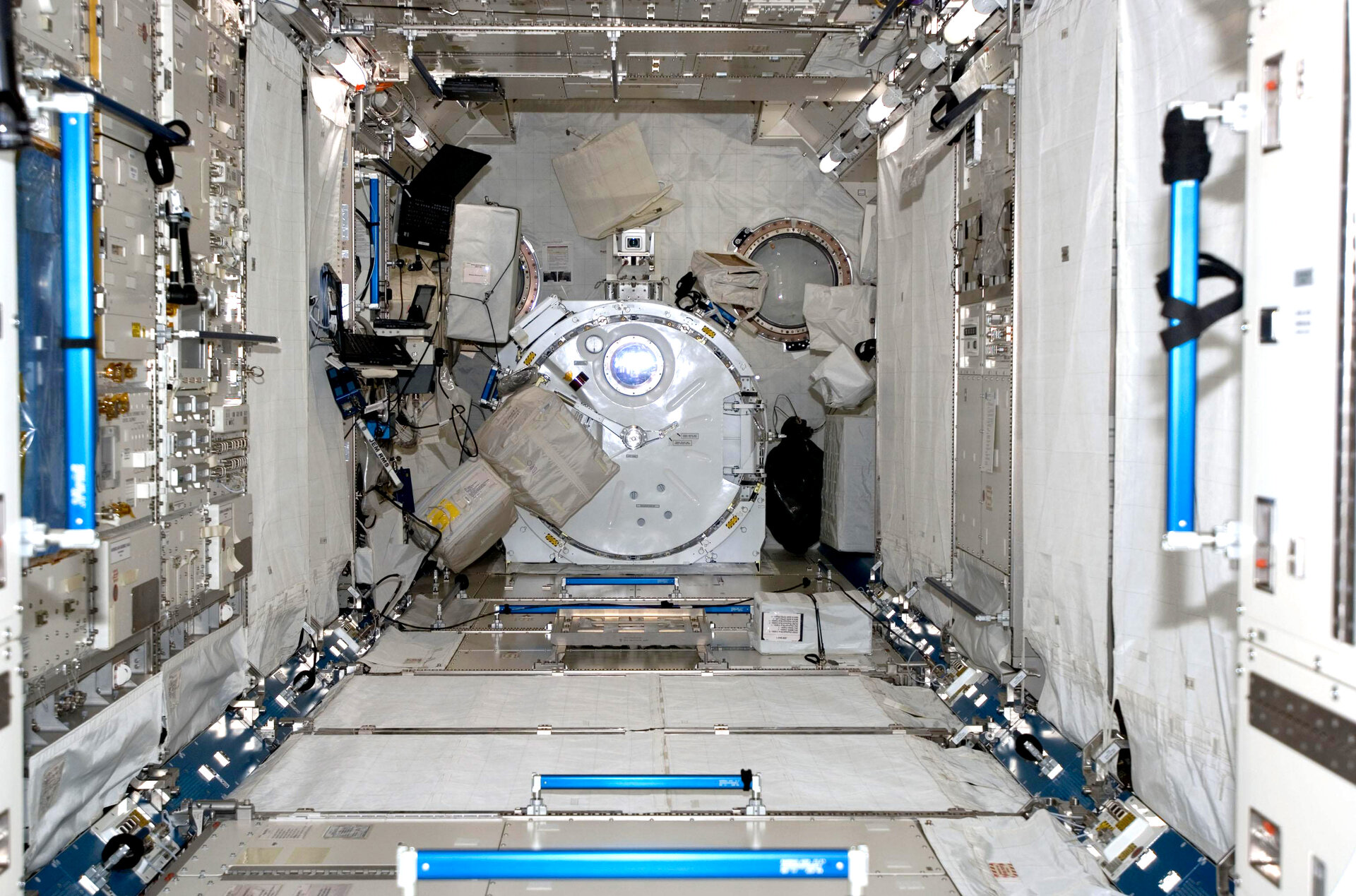 Interior Japanese Experiment Module (Kibo) after installation during STS-124