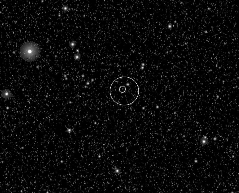 Asteroid Steins seen by Rosetta's Navigation Camera "A," 4 August 2008