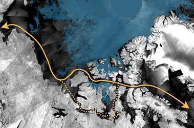 Direct route through the Northwest Passage