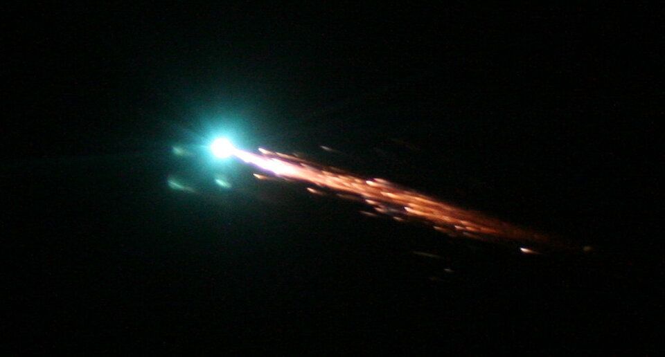 ATV-1 burning during the reentry in 2008